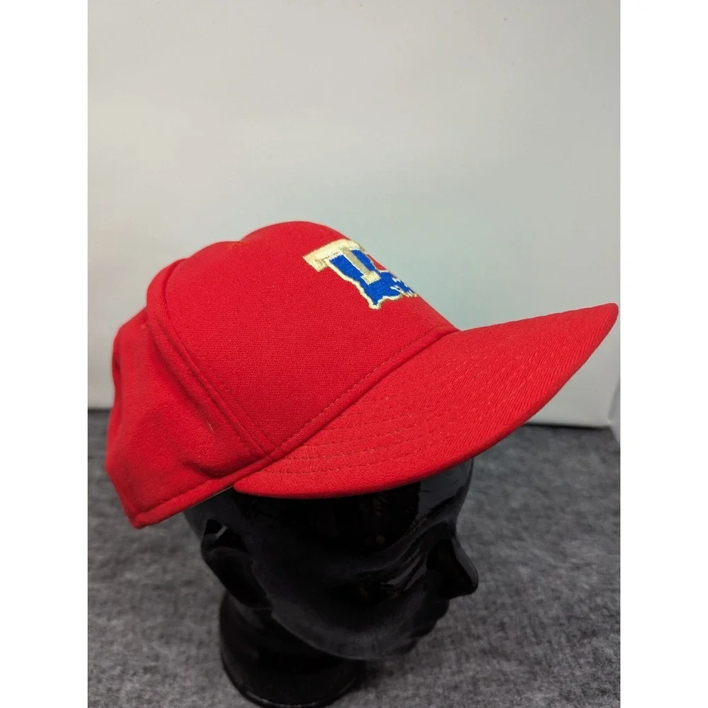 Vintage‎ Louisiana Tech Bulldogs Hat AJD Red Logo Nylon Double Knit Made in USA